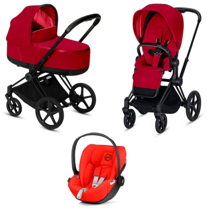 Коляска 3 в 1 Cybex Priam III (шасси Matt Black) True Red
