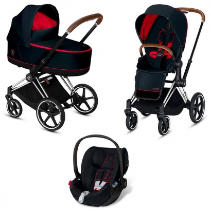 Коляска 3 в 1 Cybex Priam III Ferrari (Cloud Z i-Size) Victory Black (Chrome)