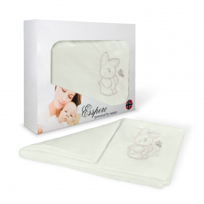 Комплект постельного белья в коляску Esspero Lui 5 предметов Зайка Ментол