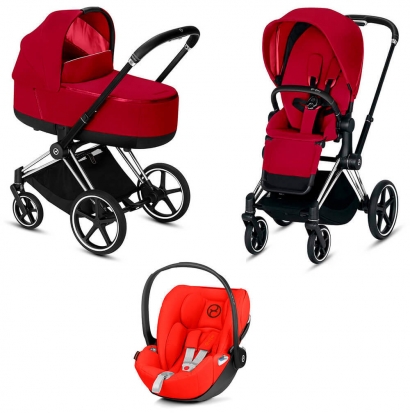 Коляска 3 в 1 Cybex Priam III (шасси Chrome Black) True Red