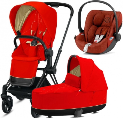 Коляска 3 в 1 Cybex Priam III Autumn Gold Matt Black (Cloud Plus)
