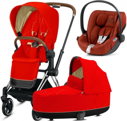 Коляска 3 в 1 Cybex Priam III Autumn Gold Chrome (Cloud Plus)