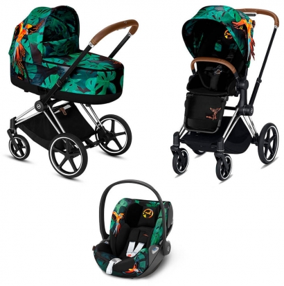 Коляска 3 в 1 Cybex Priam III Birds of Paradise (Cloud Z i-Size) Chrome
