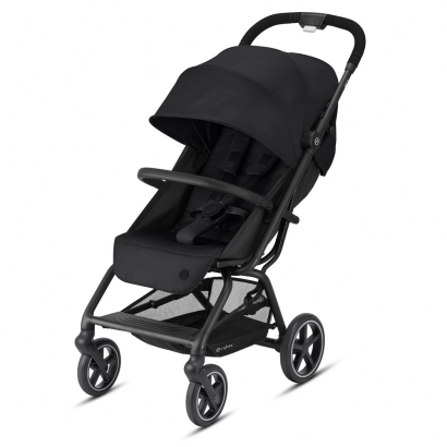 Прогулочная коляска Cybex Eezy S + 2 BLK Deep Black с дождевиком и бампером