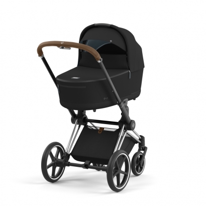 Коляска для новорожденных Cybex Priam IV (шасси Chrome Brown) Deep Black