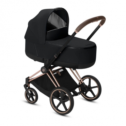 Коляска для новорожденных Cybex Priam III (шасси Rose Gold) Premium Black