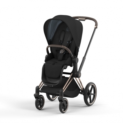 Прогулочная коляска Cybex Priam IV (шасси Rosegold) Deep Black