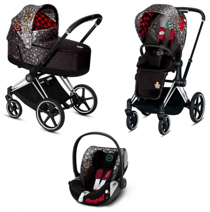 Коляска 3 в 1 Cybex Priam III Rebellious (Cloud Z i-Size) Chrome Black