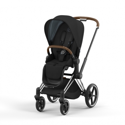 Прогулочная коляска Cybex Priam IV (шасси Chrome Brown) Deep Black