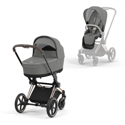 Коляска 2 в 1 Cybex Priam IV (шасси Rosegold) Soho Grey