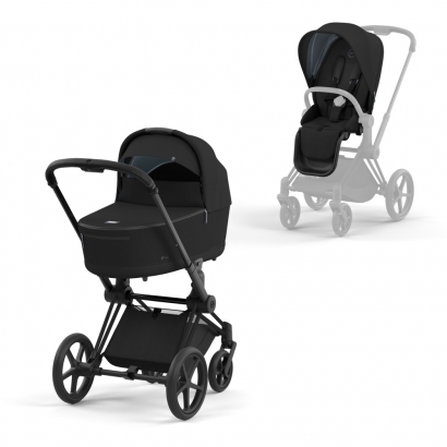Коляска 2 в 1 Cybex Priam IV (шасси Matt Black) Deep Black