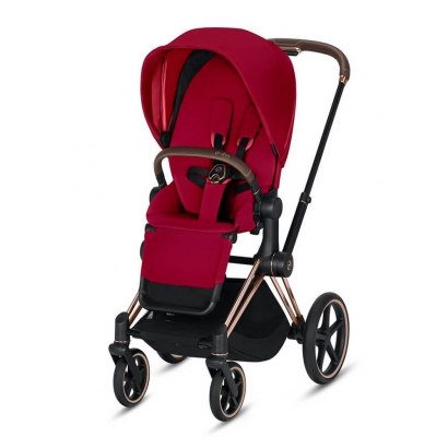 Прогулочная коляска Cybex Priam III (шасси Rose Gold) True Red