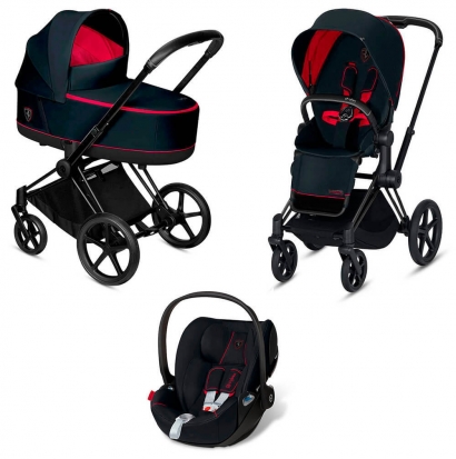 Коляска 3 в 1 Cybex Priam III Ferrari (Cloud Z i-Size) Victory Black (Matt Black)