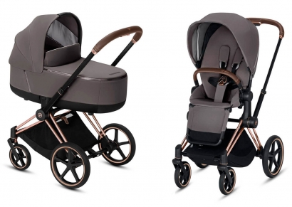 Коляска 2 в 1 Cybex Priam (шасси Rose Gold) Manhattan Grey
