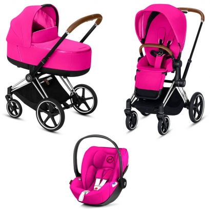 Коляска 3 в 1 Cybex Priam III (шасси Chrome) Fancy Pink