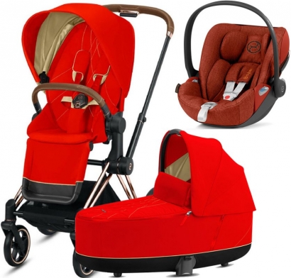 Коляска 3 в 1 Cybex Priam III Autumn Gold Rosegold (Cloud Plus)