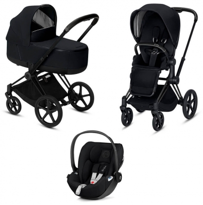 Коляска 3 в 1 Cybex Priam III (шасси Chrome Black) Premium Black