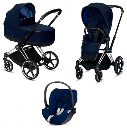Коляска 3 в 1 Cybex Priam III (шасси Chrome Black) Indigo Blue