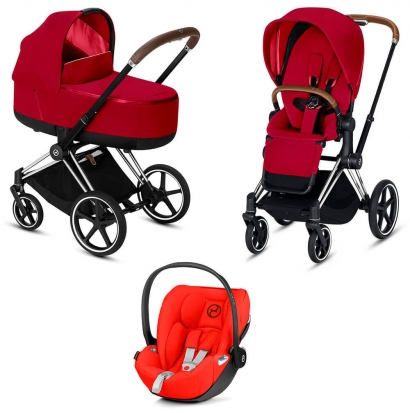 Коляска 3 в 1 Cybex Priam III (шасси Chrome) True Red