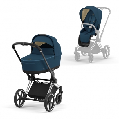 Коляска 2 в 1 Cybex Priam IV (шасси Chrome Black) Mountain Blue