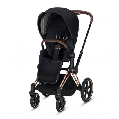 Прогулочная коляска Cybex Priam III (шасси Rose Gold) Premium Black