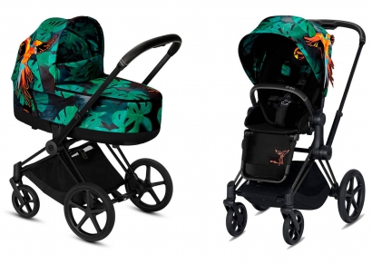 Коляска 2 в 1 Cybex Priam III Birds of Paradise Matt Black