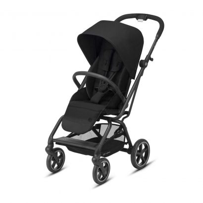 Прогулочная коляска Cybex Eezy S Twist + 2 BLK Deep Black с дождевиком и бампером