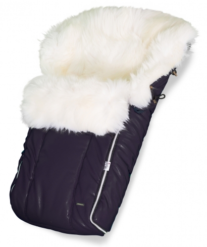 Конверт в коляску меховой Esspero Nicolas Icelandic Sheep (натуральная овчина) Black Leatherette