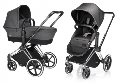 Детская коляска 2 в 1 Cybex Priam Light Seat (шасси All Terrain Matt Black) Manhattan Grey