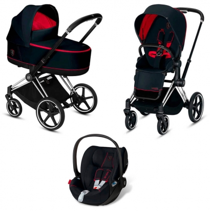Коляска 3 в 1 Cybex Priam III Ferrari (Cloud Z i-Size) Victory Black (Chrome Black)
