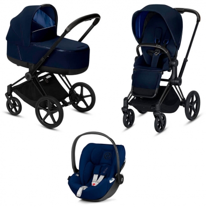 Коляска 3 в 1 Cybex Priam III (шасси Matt Black) Indigo Blue