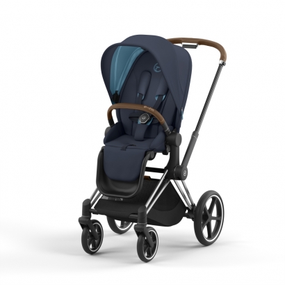 Прогулочная коляска Cybex Priam IV (шасси Chrome Brown) Nautical Blue