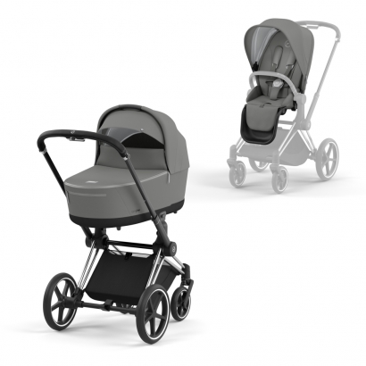 Коляска 2 в 1 Cybex Priam IV (шасси Chrome Black) Soho Grey