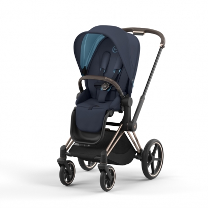 Прогулочная коляска Cybex Priam IV (шасси Rosegold) Nautical Blue