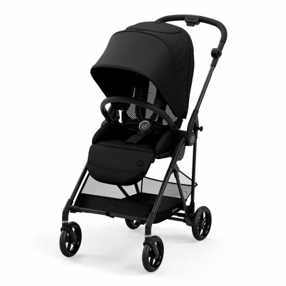 Прогулочная коляска Cybex Melio Carbon Deep Black с дождевиком