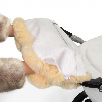 Муфта для рук на коляску Esspero Julia (Натуральный мех) White