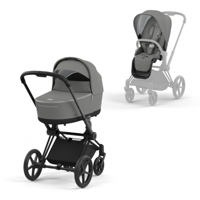 Коляска 2 в 1 Cybex Priam IV (шасси Matt Black) Soho Grey